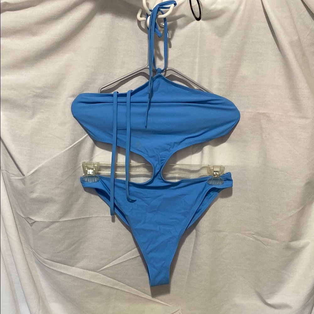 Fabletics Blue Bikini With Architectural Cutouts - image 1
